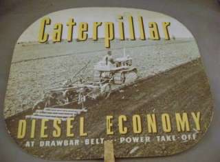 Vintage Caterpillar Track Type Traction Diesel Tractor Advertising Fan 