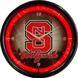 North Carolina State Wolfpack Plasma Neon Clock:  Sports 