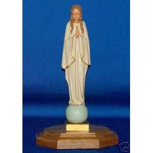 TALL MOTHER MARY Figurine on WOODEN BASE Catholicgiftstore