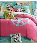 QUEEN SIZE PINK PEACE SIGN COOL BOBBY JACK MONKEY COMFORTER BED IN A 