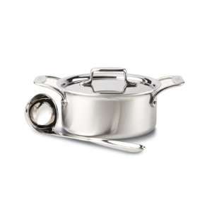  All Clad d5 Brushed Stainless 3 qt. Soup Pot w/Lid and 