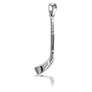 Ice Hockey Stick Charm in Sterling Silver