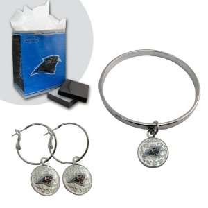   Specialties Carolina Panthers Bracelet and Hoop Earring Set Sports