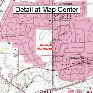  USGS Topographic Quadrangle Map   Waukesha, Wisconsin 