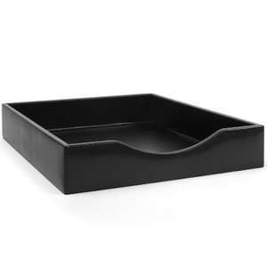  Bosca Old Leather Letter Tray Black