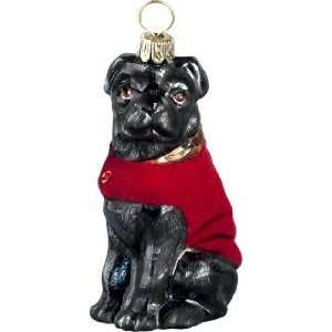  Joy to the World Blk pug Diva dog Christmas ornament: Home 