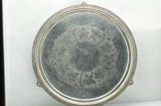 Tiffany & Co English Sterling 3 Footed Round Tray (TN)  