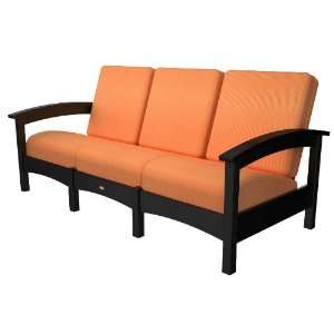 Trex Outdoor Rockport Club Sofa in Charcoal Black with 