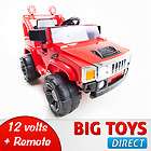 RED 12V RC BATTERY POWER KIDS RIDE ON HUMMER JEEP W/ BIG WHEELS & R/C 
