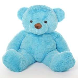 HUGE giant blue Cuddly Teddy Bear Stuffed animal 46  