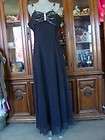 NWT Shimmering Silver Rhinestone Accent Formal Gown Dress Womens Size 