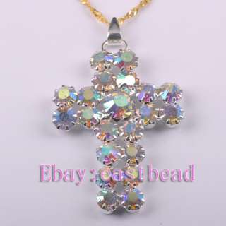 FREESHIP 5pcs Clear Crystal Cross Pendents EP7047 58mm  