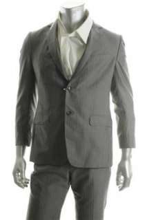 Zegna NEW Pinstriped Mens 2 Button Suit Gray Wool 50  