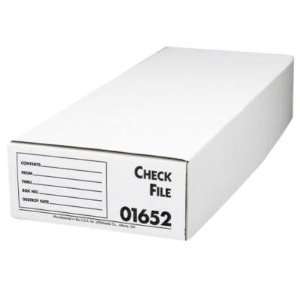 Sparco Storage File For Checks, Hinged Lid, 9x24x3 1/2, White 