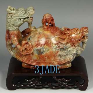   Stone / Agalmatolite Carving / Sculpture /Statue: Dragon Teapot  