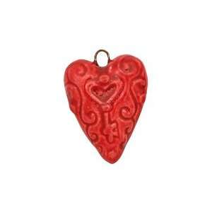   Ceramic Candy Red Key Heart 20 21x29mm Charms Arts, Crafts & Sewing