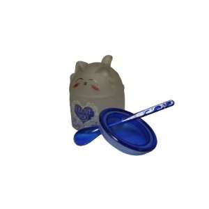  Cute I Love You Cat Mug with Blue Lid 