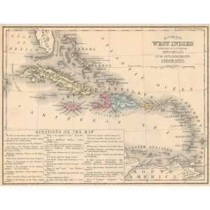    Mitchell 1882 Antique Map of the West Indies: Office Products