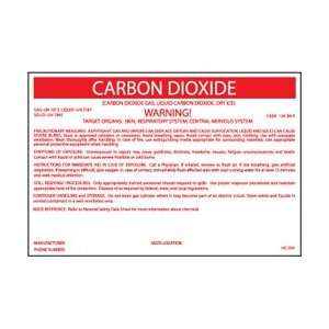 HC334   Container Labels, Carbon Dioxide, 3 1/4 X 5, Pressure 