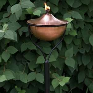 Artisan Copper Garden Torch with Traditional Yard Stake   Set of Two 