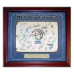  NEC Invitational Autographed / Signed Framed Golf Flag 