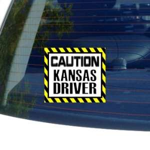  Caution Kansas Driver   Window Bumper Laptop Sticker 