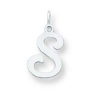  Sterling Silver Stamped Initial S Charm: Jewelry