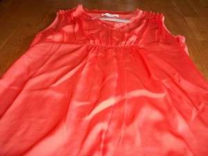 NWT AUGUST SILK LADIES TANGERINE COLORED SLEEVELESS TOP SIZE M $48 