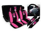 Fur Soft Fluffy CAR SEAT COVERS 11 Piece Set Superior Pink Leopard 