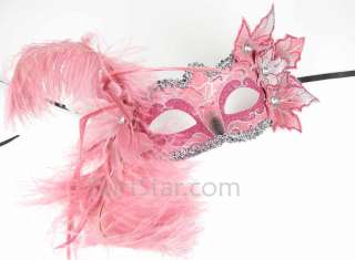   MASK masquerade FEATHER faerie costume PINK ivy fairy leaves ethereal
