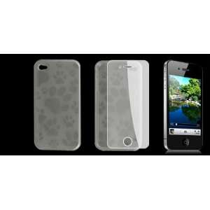  Gino Footprints Design Clear Gray Soft Plastic Case + Screen 