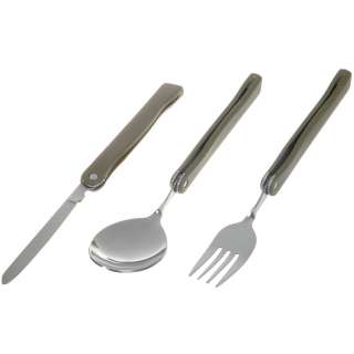 Stainless Steel Folding Fork + Spoon + Knife Dinner Set  