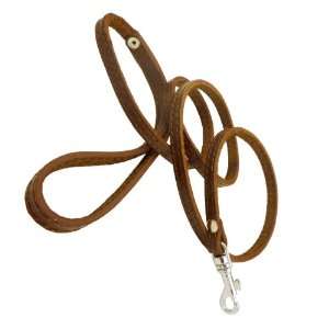   Dog Leash Brown 3/8 Wide For Small Breeds and Puppies