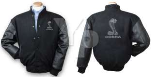Ford Mustang Cobra Snake Wool Leather Varsity Letterman Jacket Coat 