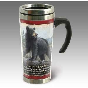 Black Bear 24 oz. Steel Travel Mug:  Kitchen & Dining
