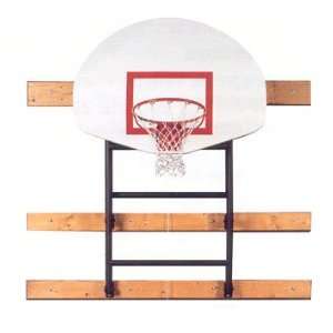   Wall Braced Fold Up Basketball Hoop Backstop