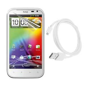   White Micro USB Data Cable Straight for HTC Sensation XL: Electronics
