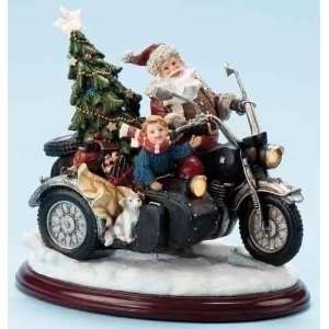  11 Battery Operated Musical Lighted Santa on Motorcycle 