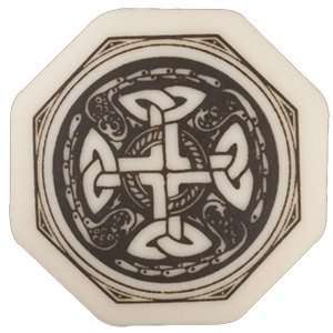  Celtic Cross Octagon   Porcelain Pendant Jewelry