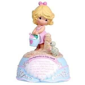  Precious Moments   Footprints In The Sand Girl Musical Figurine 
