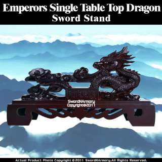 Emperor Table Top Dragon Chinese Sword Stand Poly Resin  