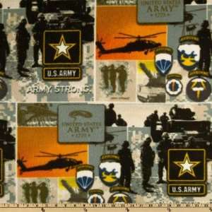  58 Wide US Army Airborne Fleece Camo/Orange Fabric By 