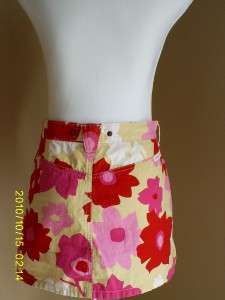 Abercrombie & Fitch Short Bright Flower Mini Skirt Sz 6  