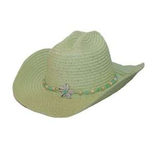  Outback Toyo Straw Western Cowboy Hat Lime Green Shells 