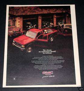 1985 OLD MAGAZINE PRINT AD, GMC S 15 4X4 TRUCK, CLASSIC  
