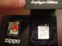 EMPLOYEE ONLY 75TH ANNIVERSARY ZIPPO LIGHTER MINT  