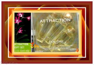 ATTRACTION LANCOME GIFT SET EDP SP 3x15ML Boxed Genuine  