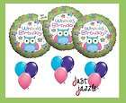 Hootie Cutie Owl Whooos Birthday Balloon Party 18 Mylar Foil Latex 
