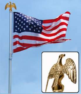 Blow Mold Golden Eagle Finial Topper For 16 Flag Pole  
