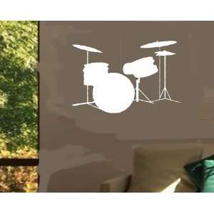  DRUM SET Giant 22 WHITE WALL STICKER / DECAL (REMOVABLE 